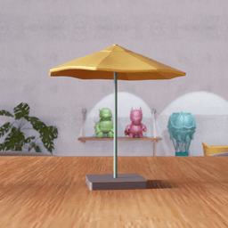 Beach Sunbed and Umbrella Set - Summer Village Series 3d model