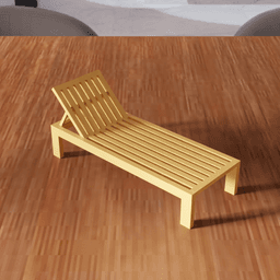 Beach Sunbed and Umbrella Set - Summer Village Series 3d model
