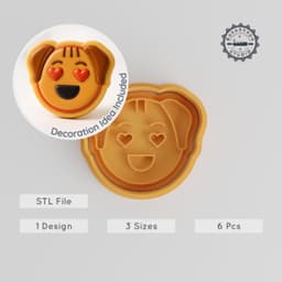 Dog Heart & Shape Cutter Stamp Set, Love Themed, Perfect for Cookies & Fondant, 3 Sizes, Animal Affection Bundle PRODUCT_895 3d model