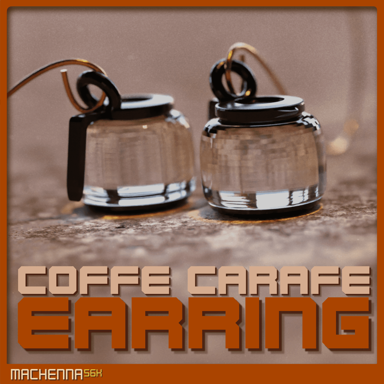 Coffee Carafe Earrings 3d model