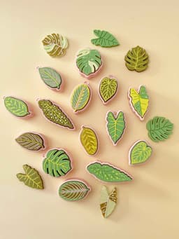 Houseplant Leaf Clicker Keychain Fidget Toy Bundle 3d model