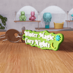 Winter Magic Cozy Nights Christmas Keychain 3d model