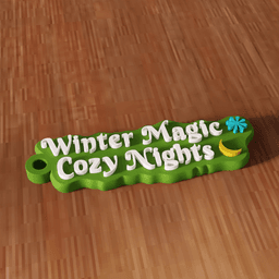 Winter Magic Cozy Nights Christmas Keychain 3d model