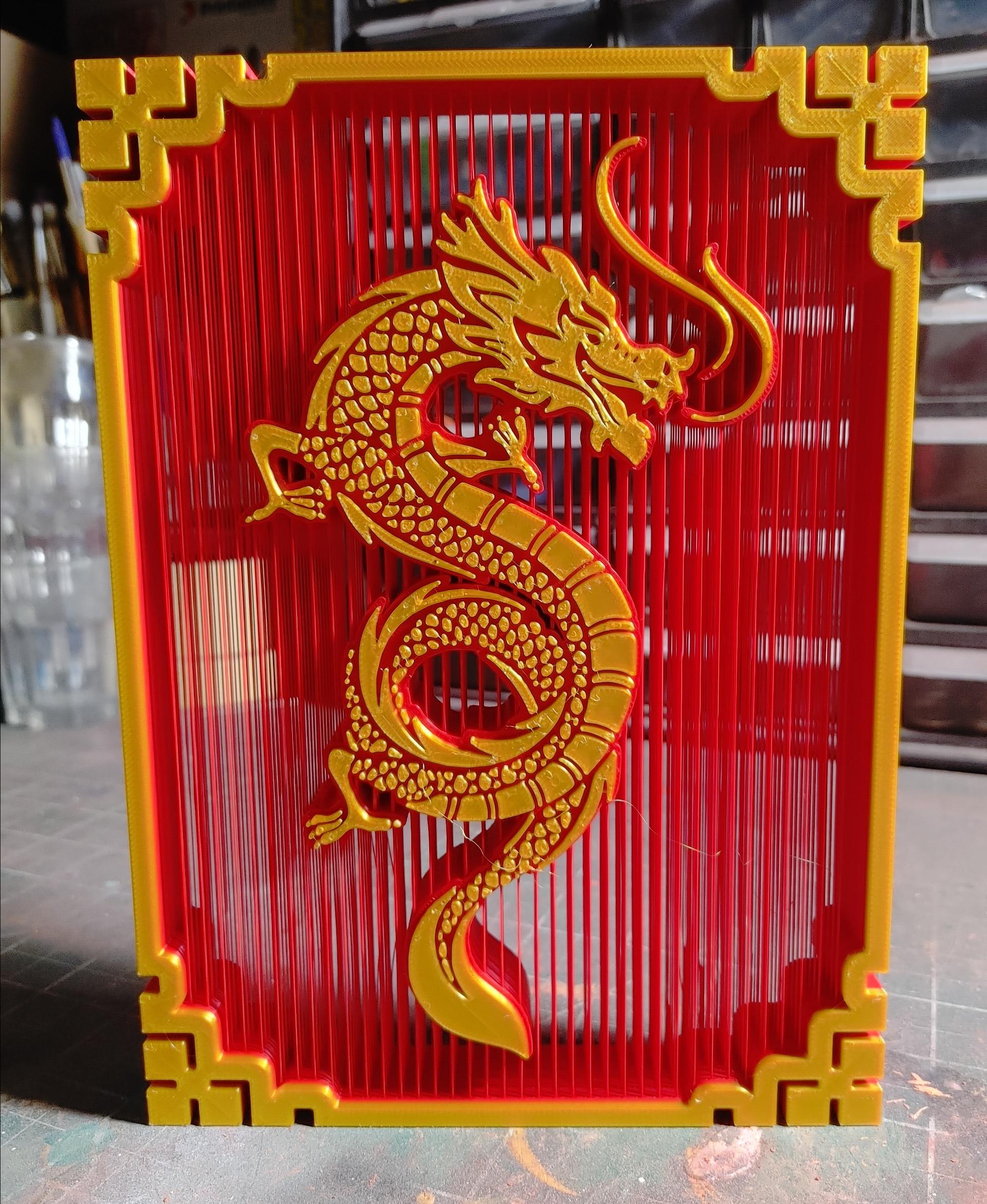 Dragon Suspended String Art - I want to do the reverse one in green and gold. Love it!  - 3d model