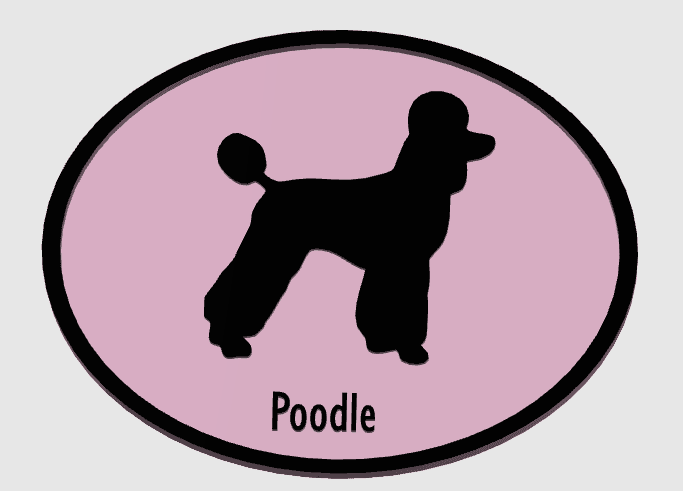 Poodle Dog Breed Plaque  3d model