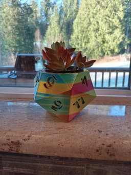 20 sided dice plant pot 3d model