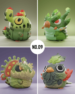 Grumpii 3D Printable Art Toy - Chubbii Series - Set 9 3d model
