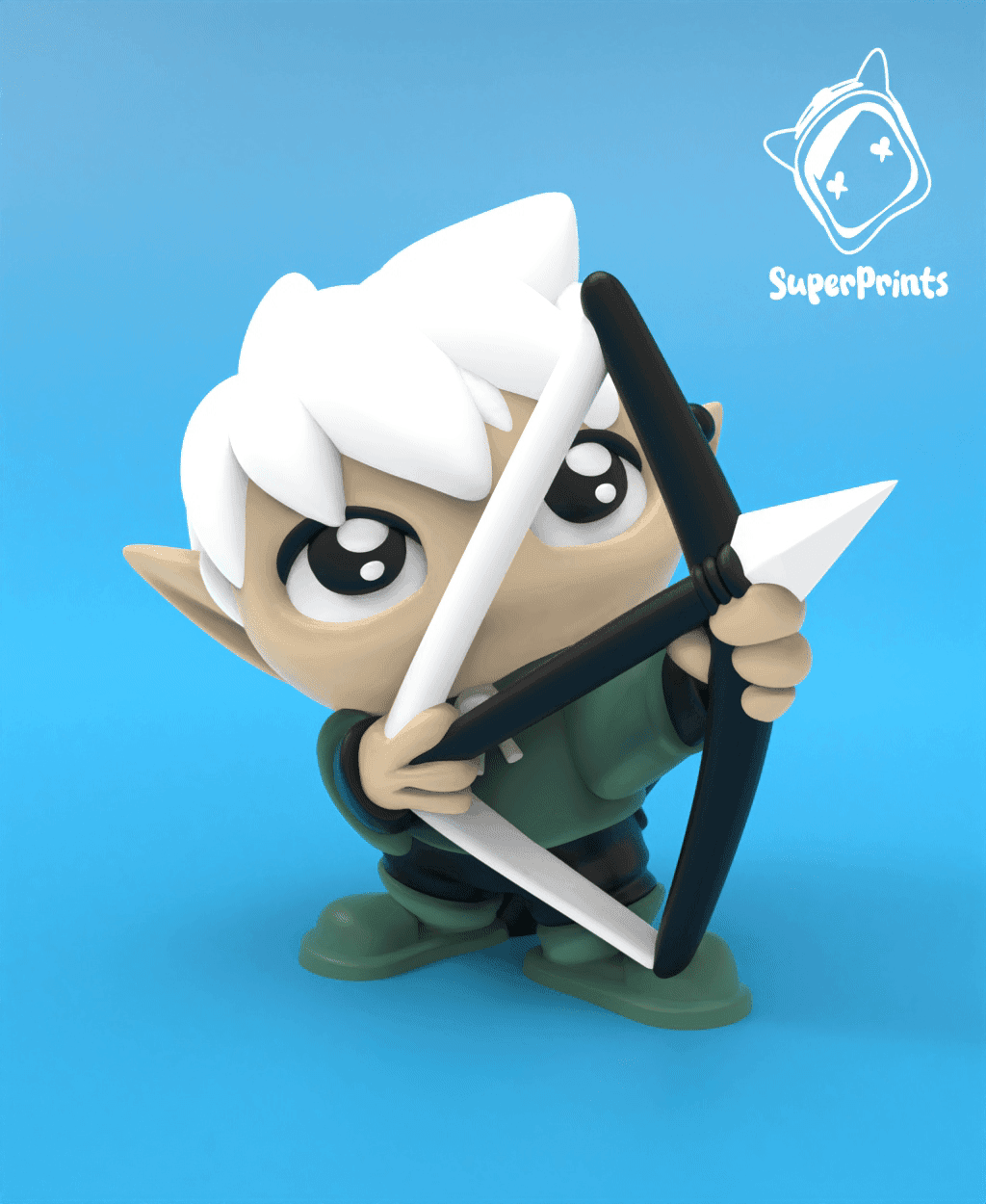 Elf Ranger - Easy Multicolor FDM RPG Minis (No supports) 3d model