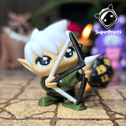 Elf Ranger - Easy Multicolor FDM RPG Minis (No supports) 3d model