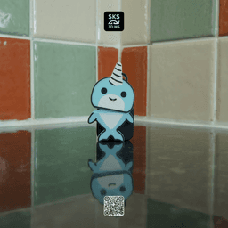 Narwhal Wiggle Keyring 3d model