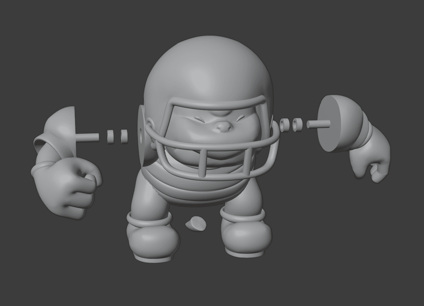 Chargin' Chuck from Super Mario - Custom WON 2.5 scale figure 3d model