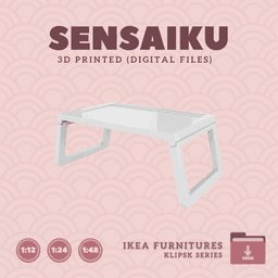 Miniature Replica 31. KLIPSK Bed Tray for Miniature Dollhouse - IKEA - 3D Print Instant Download 3d model