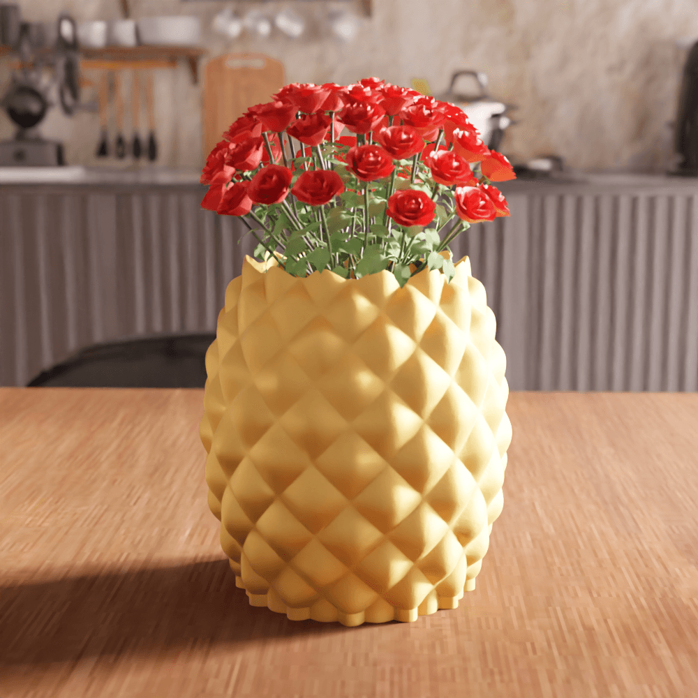 Pineapple Geometric Vase Planter Pot 3d model