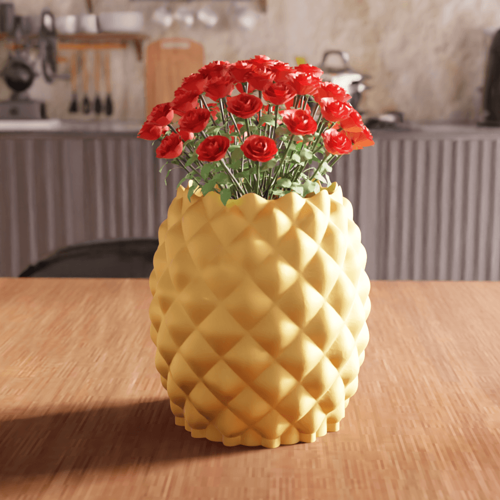 Pineapple Geometric Vase Planter Pot 3d model