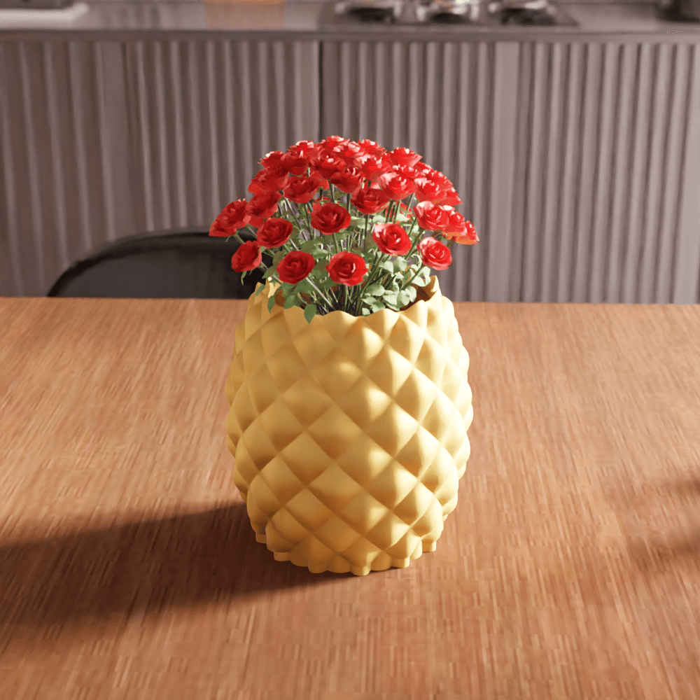 Pineapple Geometric Vase Planter Pot 3d model