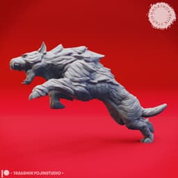 Hellhound - Leaping - Tabletop Miniature (Pre-Supported STL) 3d model