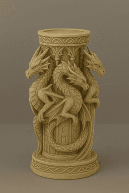 Dragon Tealight Candle Holder STL – Gothic Fantasy Dragon Decor for 3D Printing 3d model