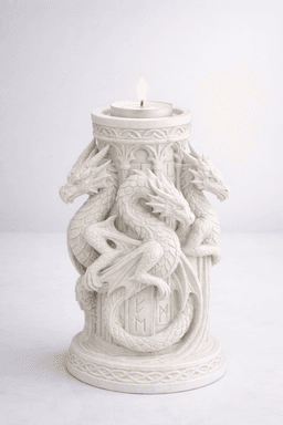 Dragon Tealight Candle Holder STL – Gothic Fantasy Dragon Decor for 3D Printing 3d model