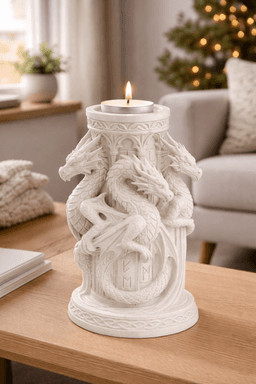 Dragon Tealight Candle Holder STL – Gothic Fantasy Dragon Decor for 3D Printing 3d model