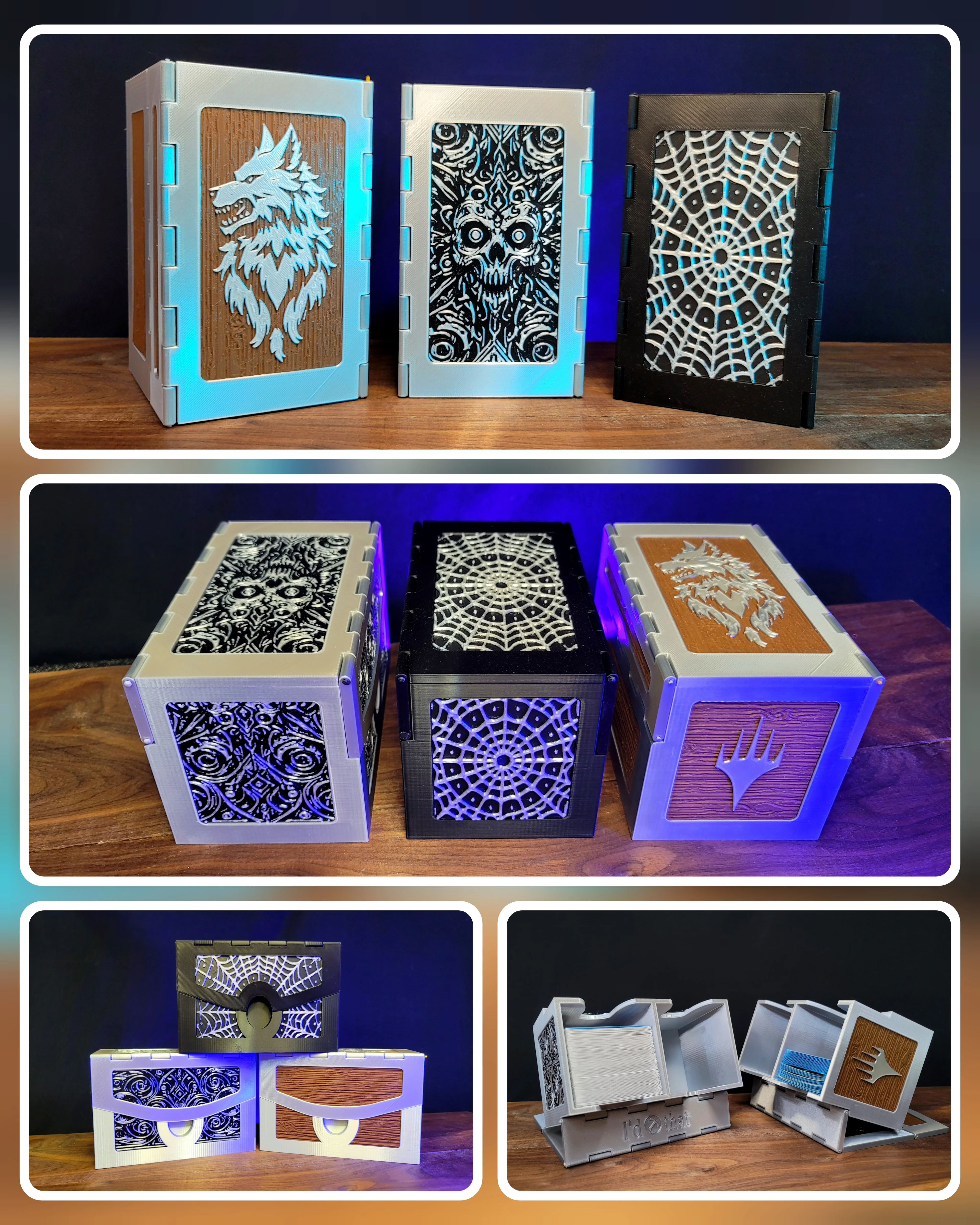 Smaller More Compact Folding Card Box with multiple panel styles 3d model