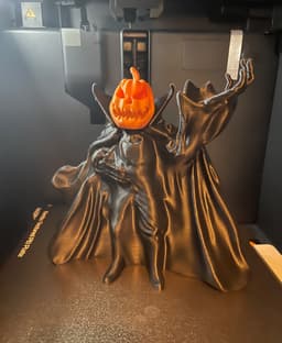 While the pumpkin itself was printed on my p1s, I decided to throw the body at my old Franken-ender and it came out pretty great! 3d model