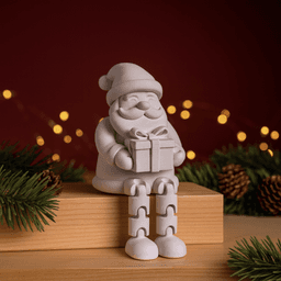 Flexi Santa Claus with Gift | Sitting Christmas Articulated Figure | Holiday Gift Decor 3d model