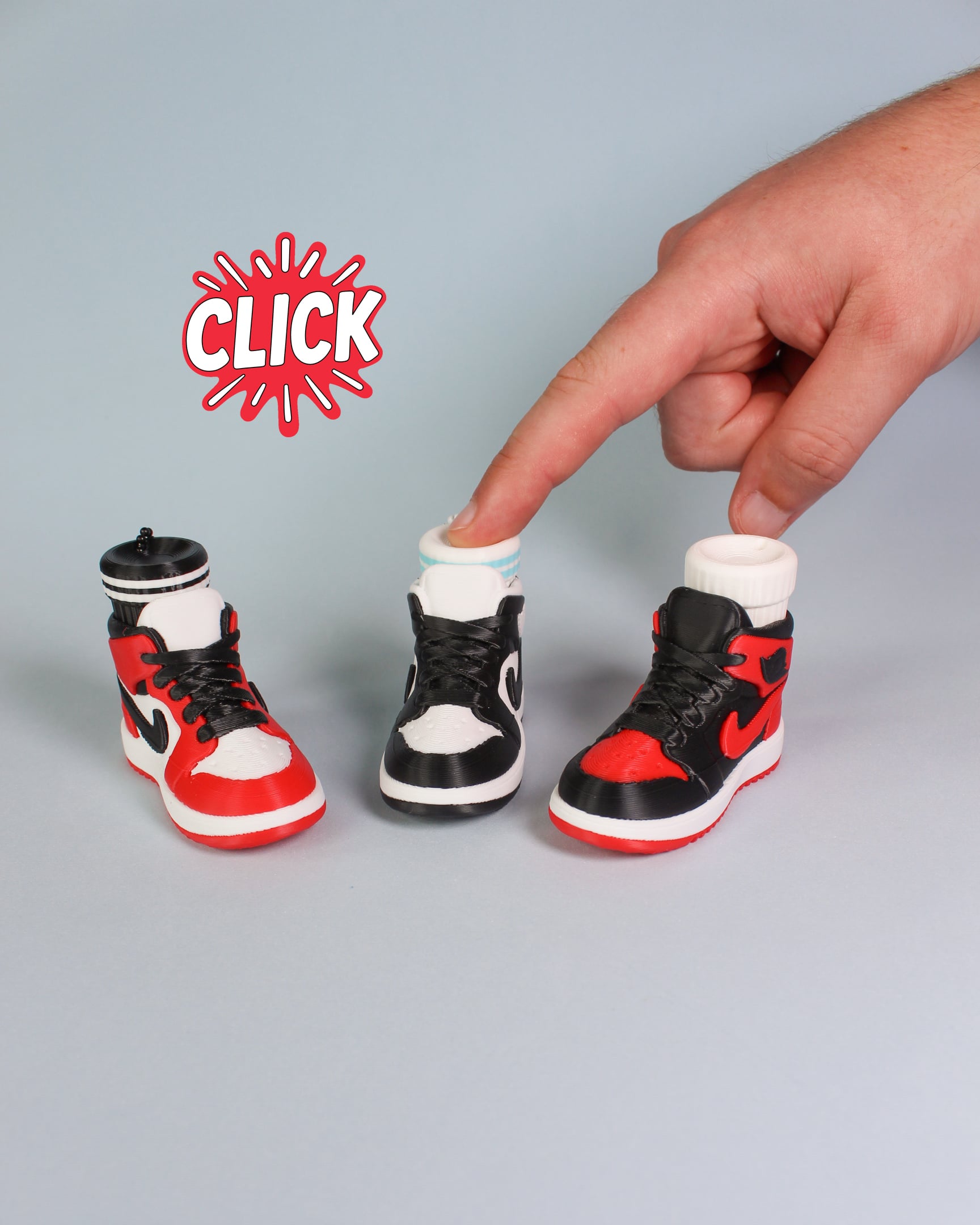 Air Jordan 1 Inspired Sneaker Fidget Clicker Keychain 3D Print 3MF 3d model