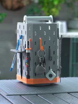 IKEA Skadis Rotatable Pegboard Storage System Modular 4-Sided Organizer with Internal Storage Tote 3d model