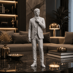 Elegant Businessman Statue STL | Modern Gentleman Sculpture | Suit Figure 3D Print Model 3d model