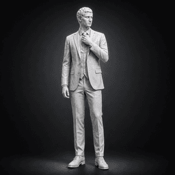 Elegant Businessman Statue STL | Modern Gentleman Sculpture | Suit Figure 3D Print Model 3d model