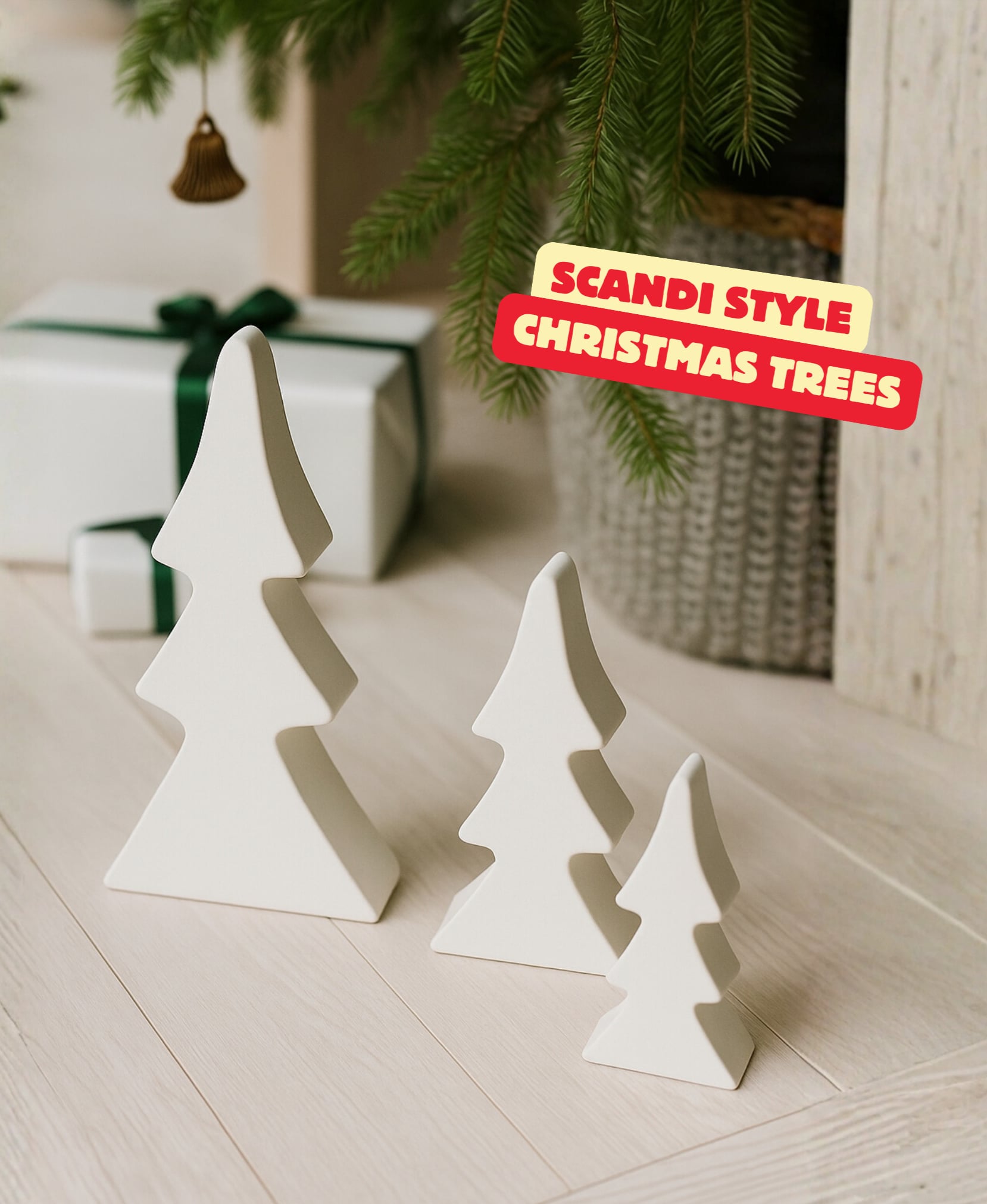 SCANDI STYLE CHRISTMAS TREES / MODERN & ELEGANT / SCANDINAVIAN DECOR 3d model