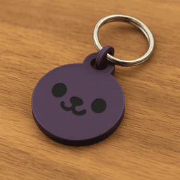 Cute 3D Printed Bear Face Keychain 3d model
