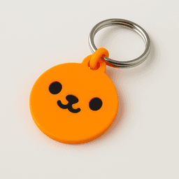 Cute 3D Printed Bear Face Keychain 3d model