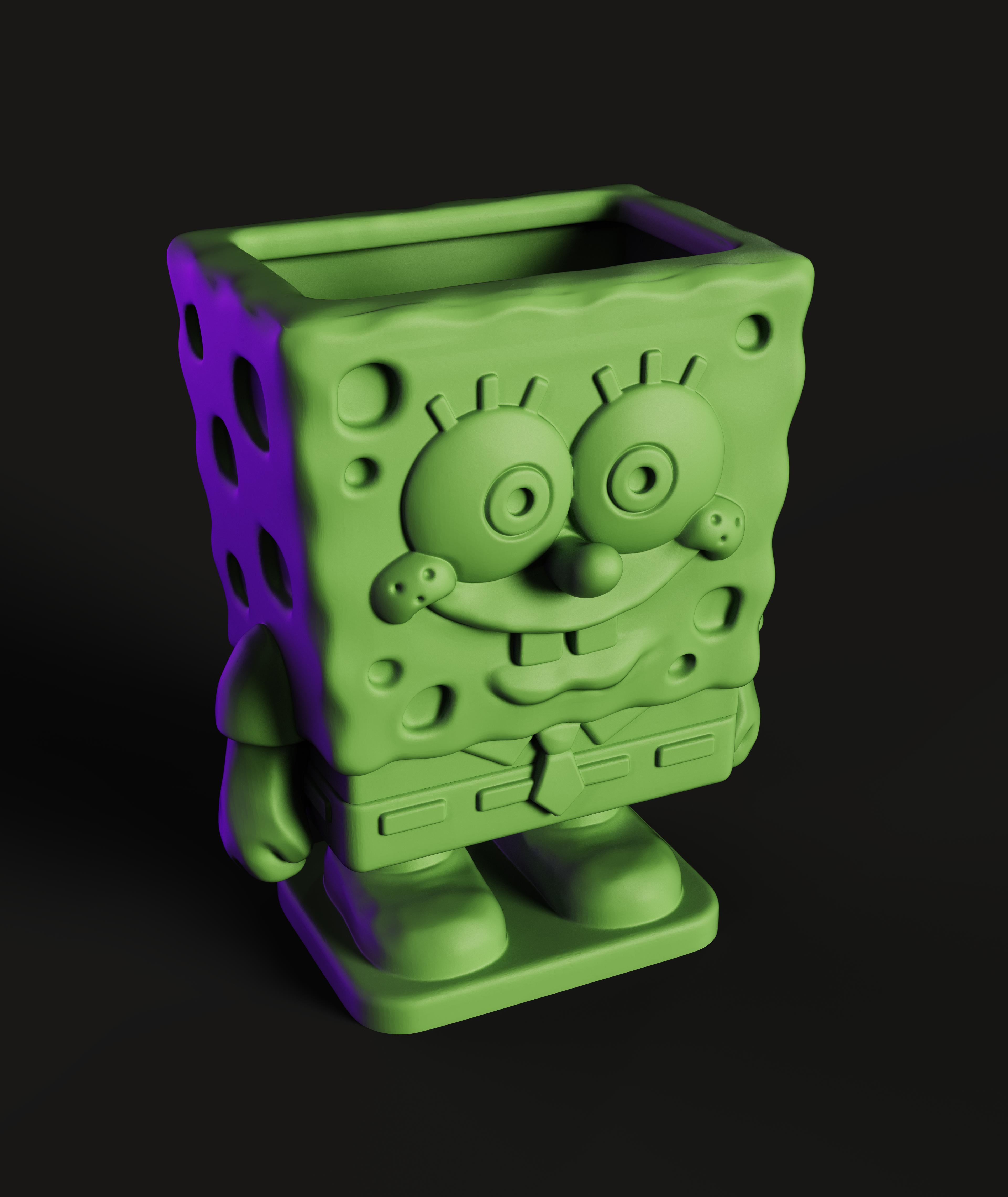 SpongeBob Figure Planter STL | Cartoon 3D Print | HighDetail 3d model