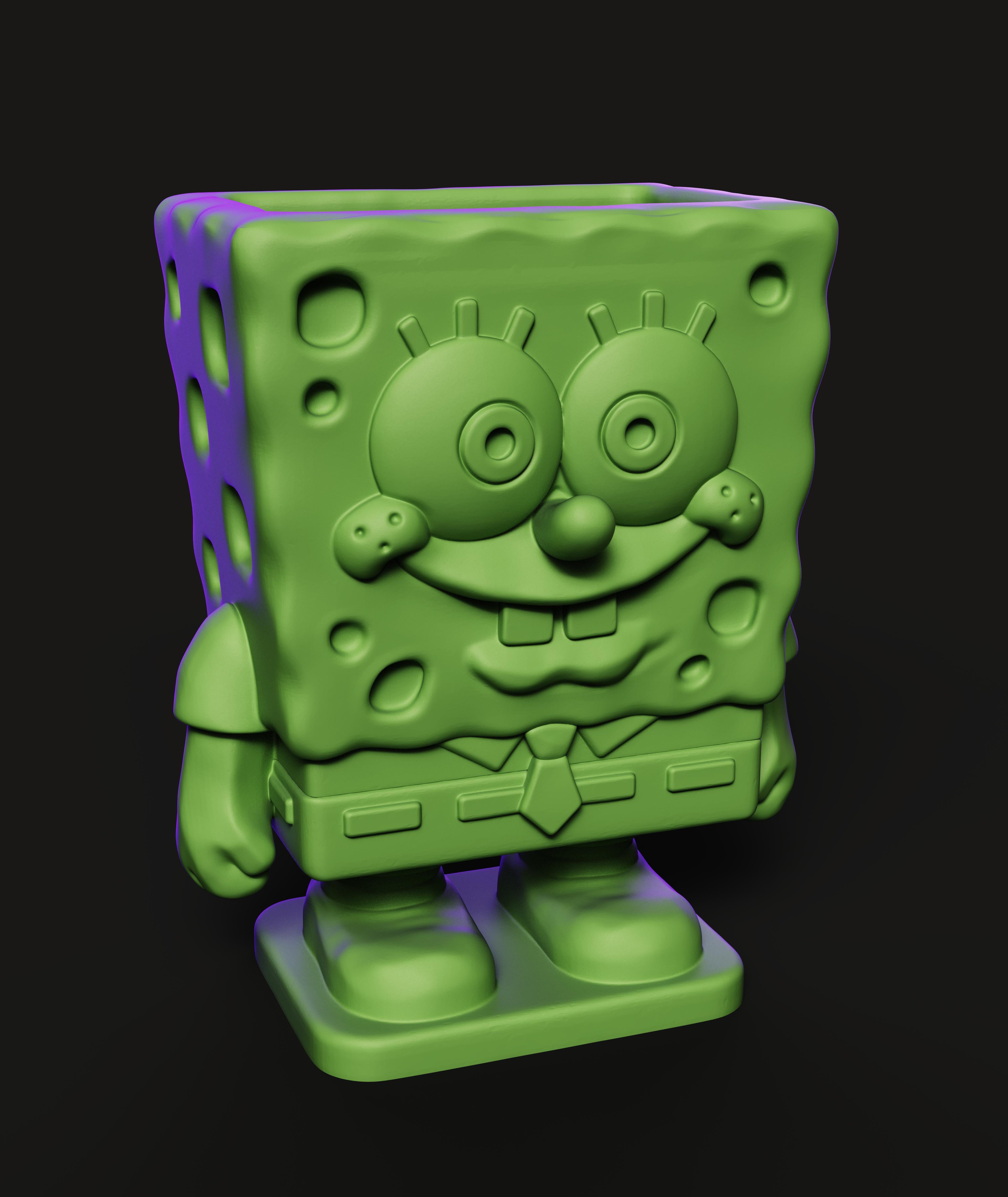 SpongeBob Figure Planter STL | Cartoon 3D Print | HighDetail 3d model