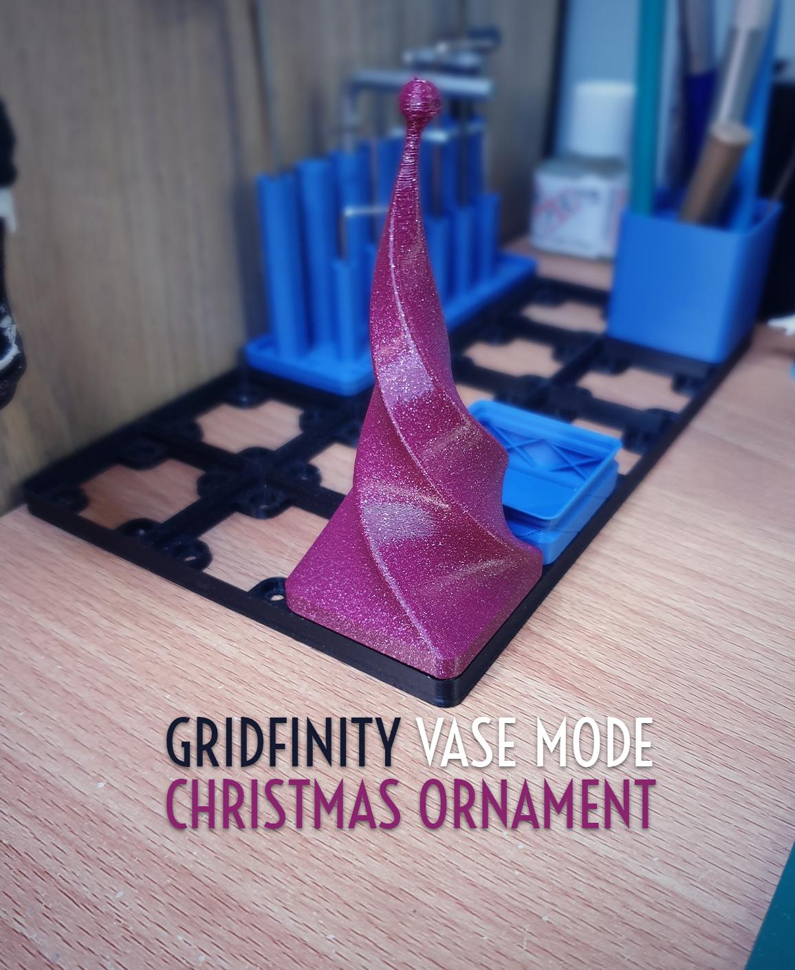 Gridfinity Vase Mode Christmas Ornament 3d model