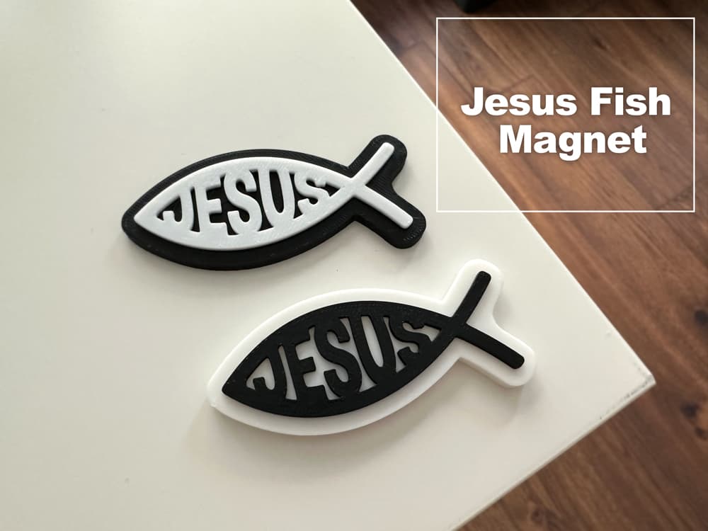 Jesus Fish Ichthys Magnet 3d model