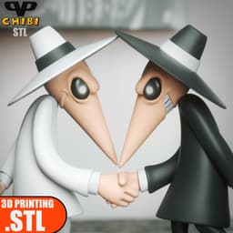 Spy vs Spy Chibi STL for 3D Printing ChibiSTL 3DXM 3d model