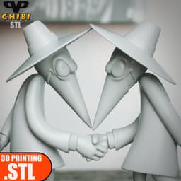Spy vs Spy Chibi STL for 3D Printing ChibiSTL 3DXM 3d model