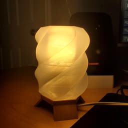 Helix Lamp — Spiral Twist Table Lamp, Transparent PLA Shade 3d model