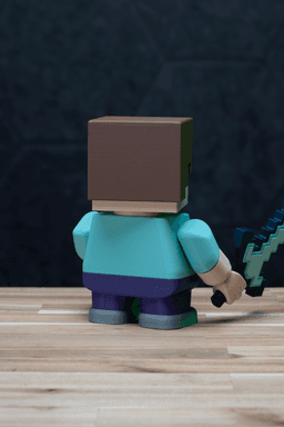 Minechunk Steve - Minecraft Kit | No Supports, No AMS, No Glue 3d model