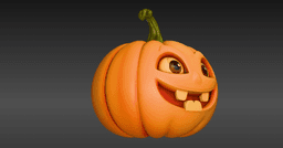 Stylized Cartoon Jack-O’-Lantern 3D Model | Cute Halloween Pumpkin Face 3d model