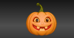 Stylized Cartoon Jack-O’-Lantern 3D Model | Cute Halloween Pumpkin Face 3d model