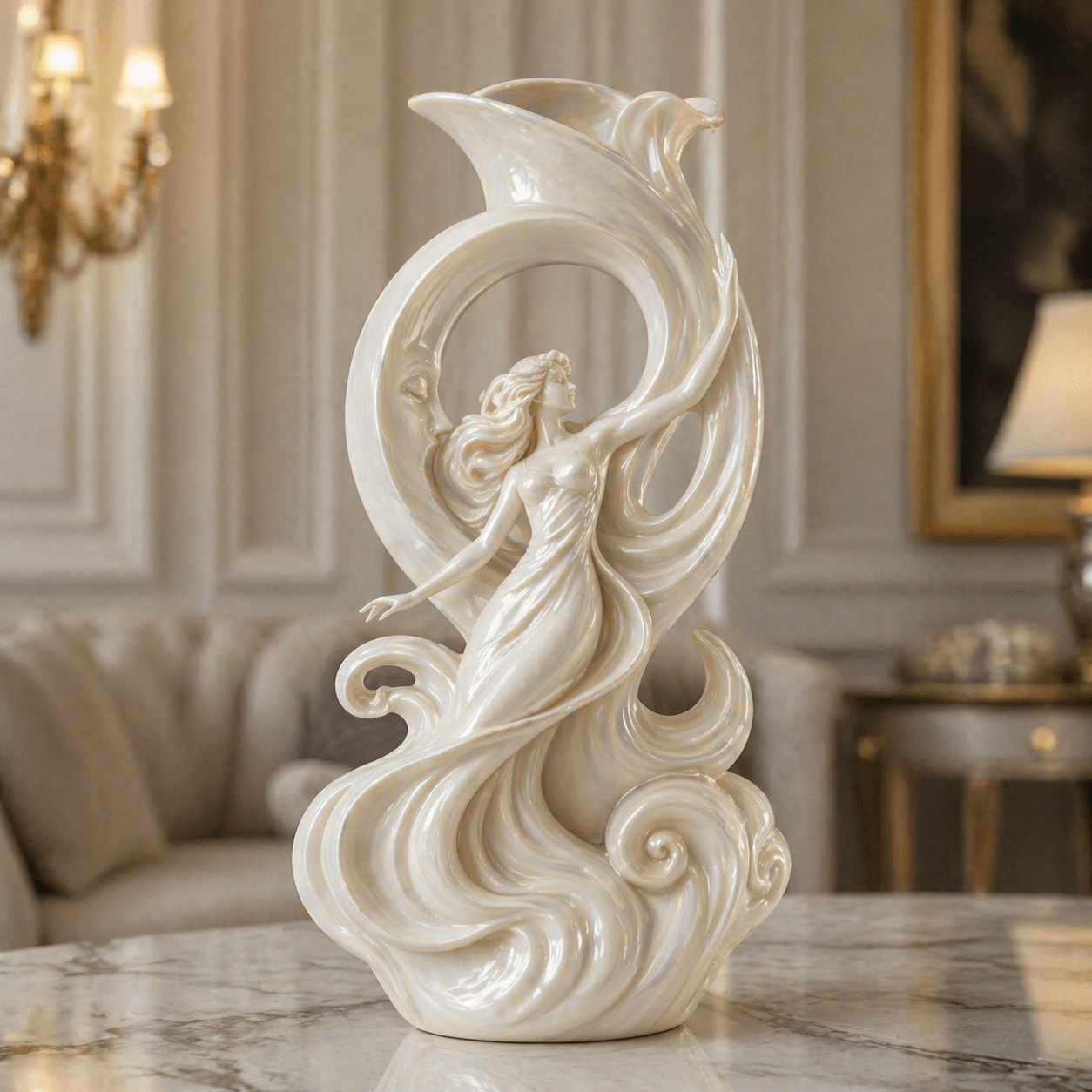 Pearl Moon Goddess Sculptural Vase 3d model