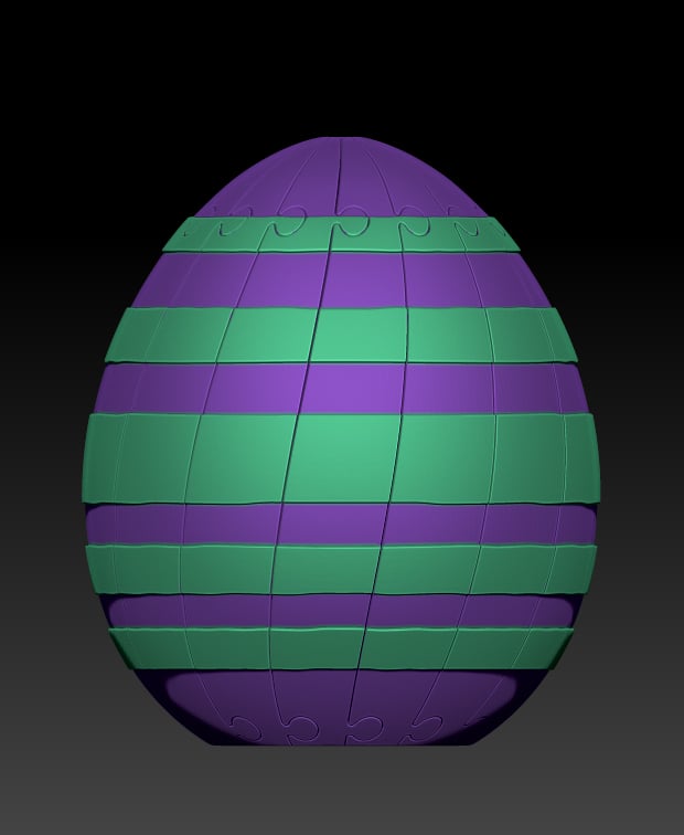 Striped Easter Egg Spiral Twist Fidget 3d model