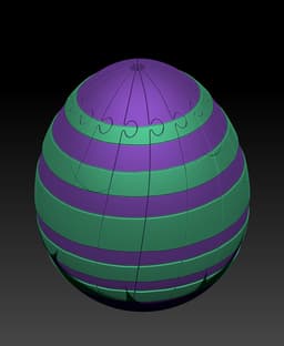 Striped Easter Egg Spiral Twist Fidget 3d model