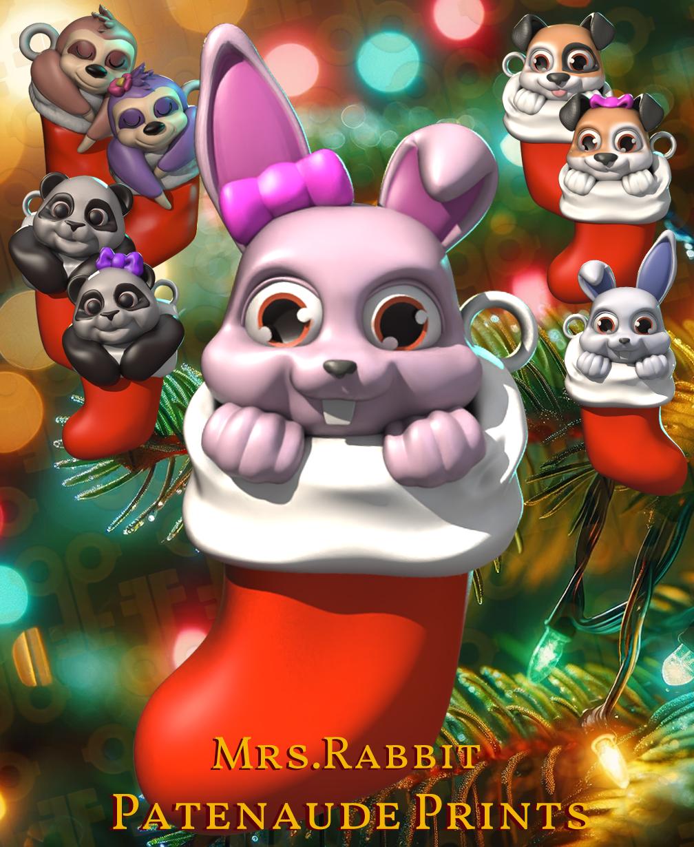 Mrs Rabbit Christmas tree Ornament  3d model