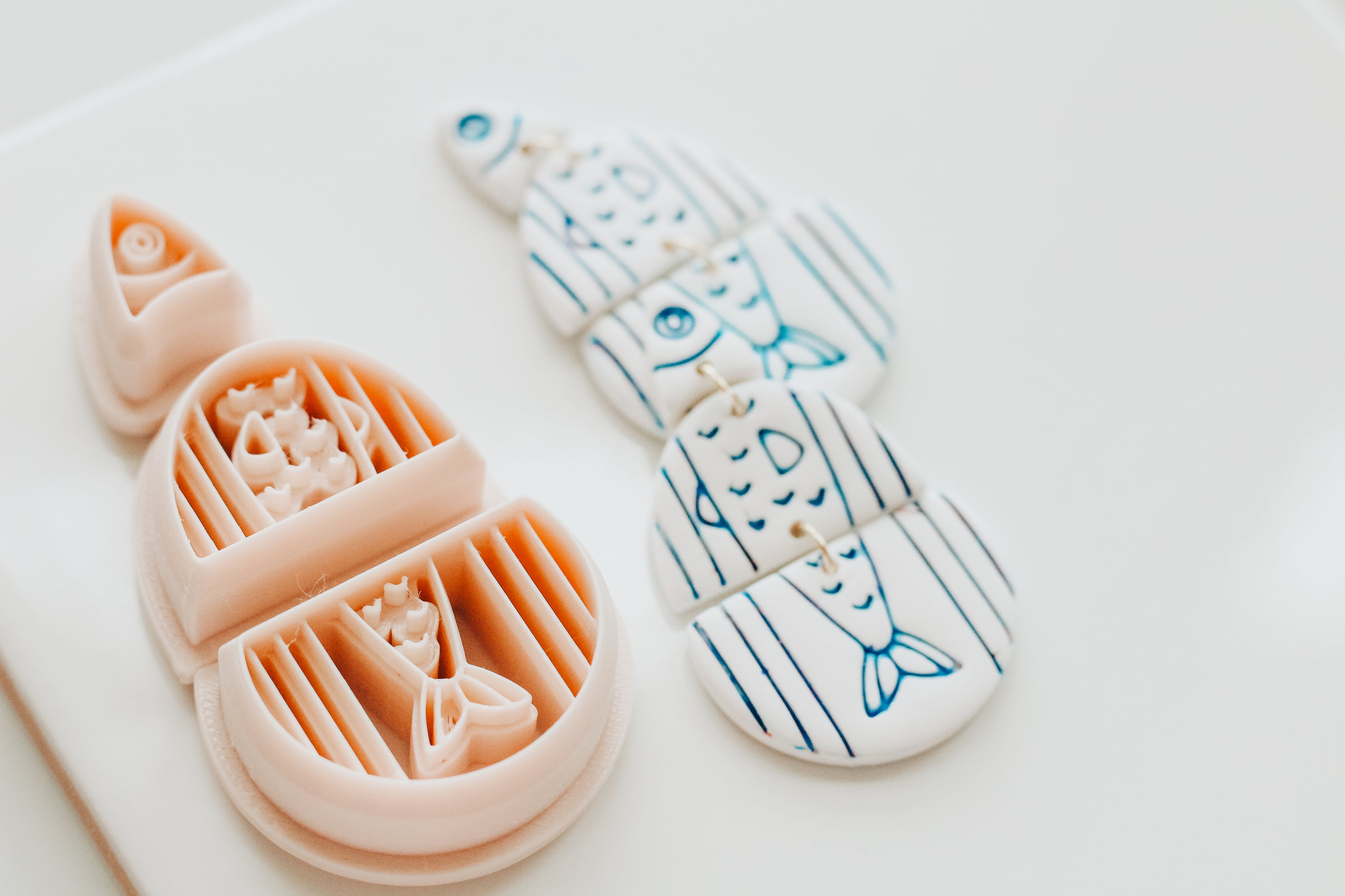 Unique 3 piece Fish Clay Cutter Set 3d model