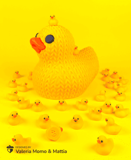 Knitted Duck Container - Regular & Piggy Bank Version - Print-in-Parts & MultiColor 3d model
