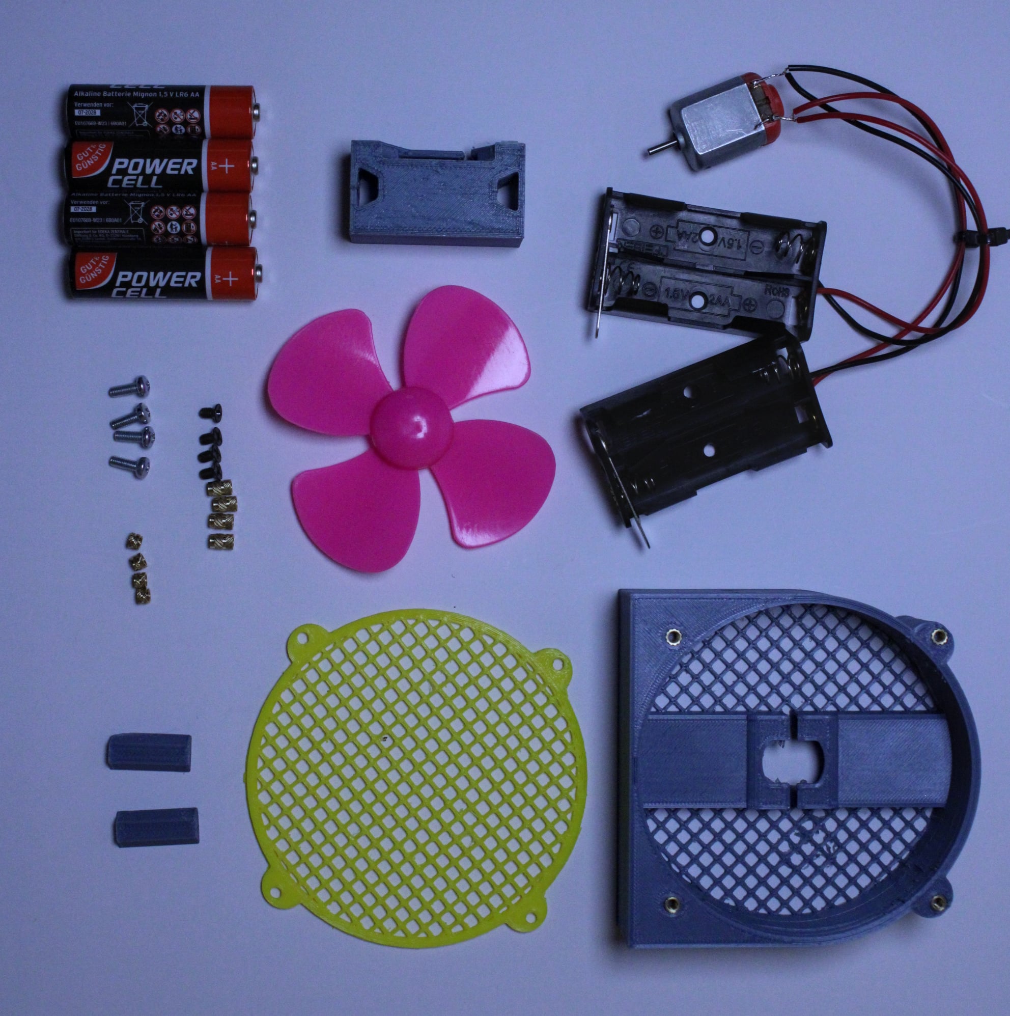 Battery-Powered Cyberpunk Desk Fan 3d model
